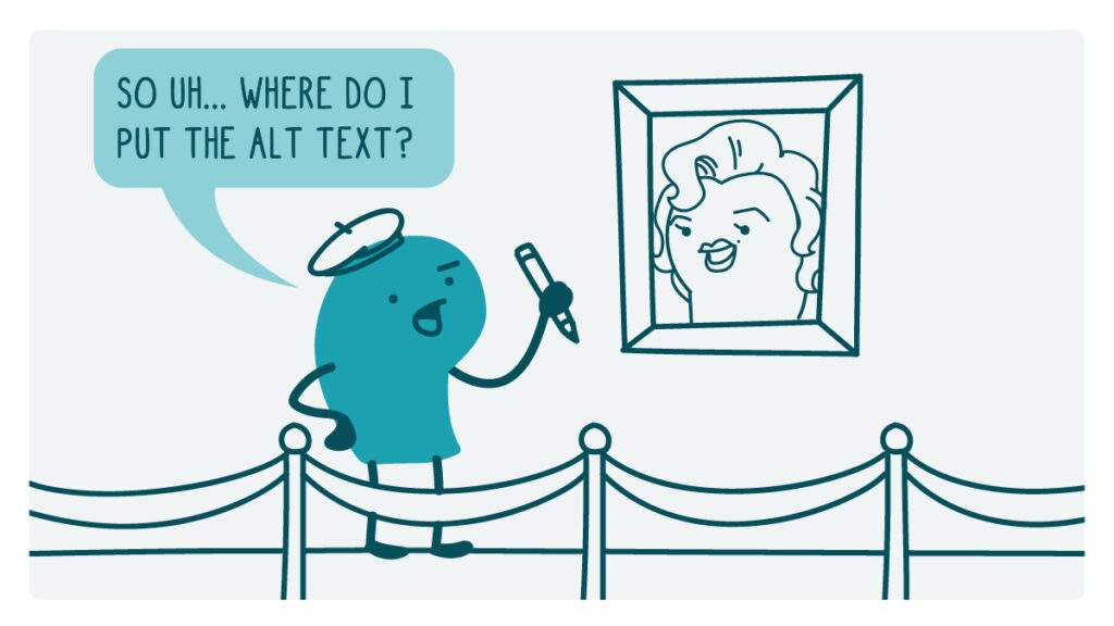 A doodle writing alt text.