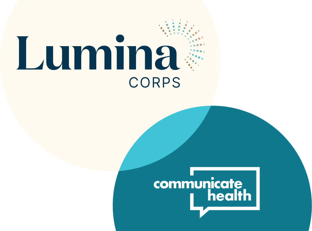Lumina Corps and CommunicateHealth logos