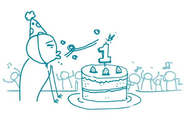 Illustration of the WHHL birthday party.
