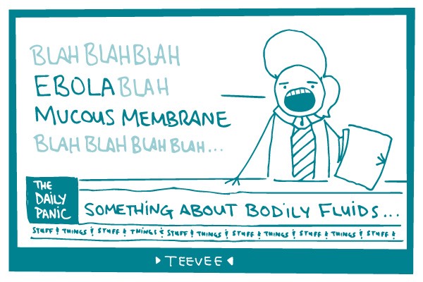 Illustration of person talking about Ebola.